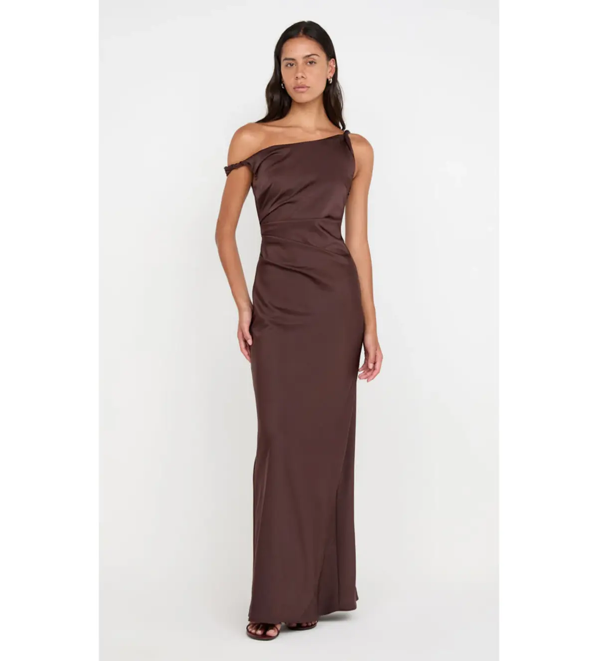 Bec & Bridge Lunetta Twist Strap Dress Dark Chocolate Size 10 - Image 1