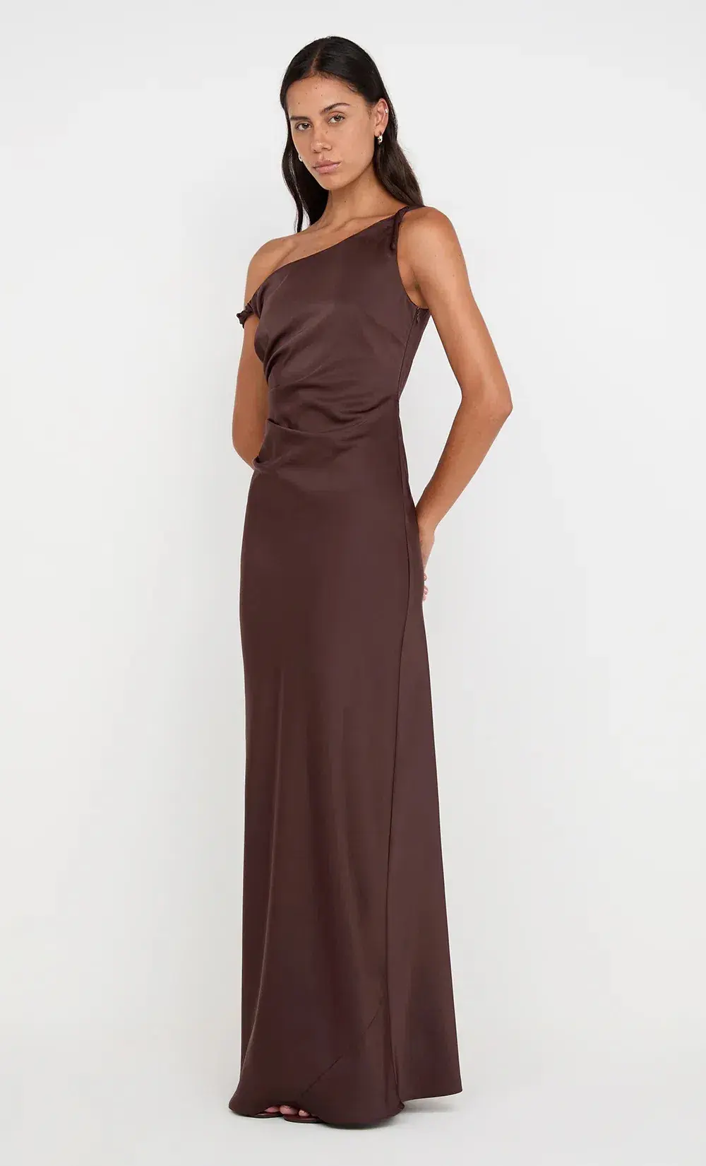 Bec & Bridge Lunetta Twist Strap Dress Dark Chocolate Size 10 - Image 2