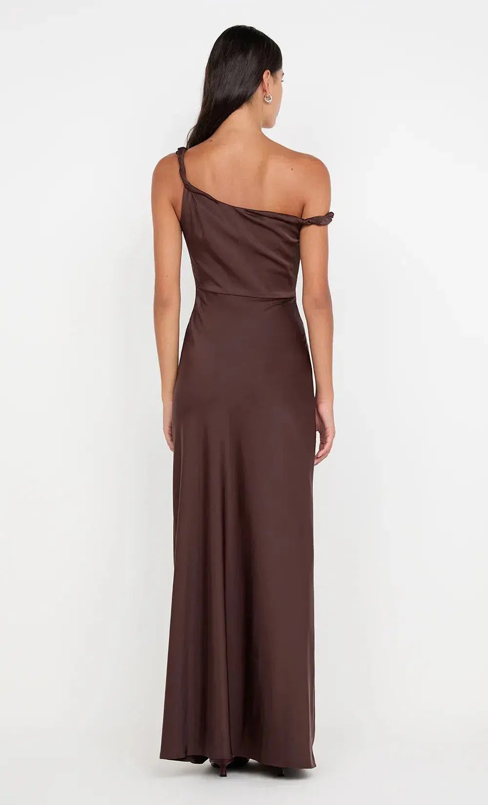 Bec & Bridge Lunetta Twist Strap Dress Dark Chocolate Size 10 - Image 4
