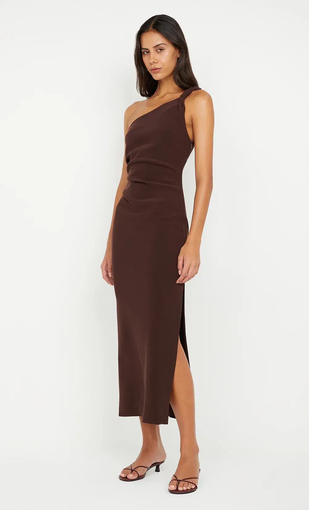 Bec & Bridge Ariven Asym Midi Dress in Dark Chocolate Size 10 - Image 2