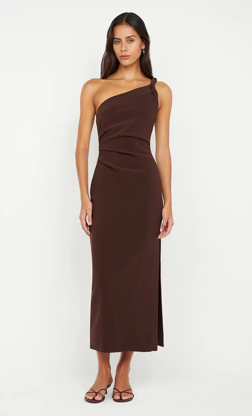 Bec & Bridge Ariven Asym Midi Dress in Dark Chocolate Size 10 - Image 5