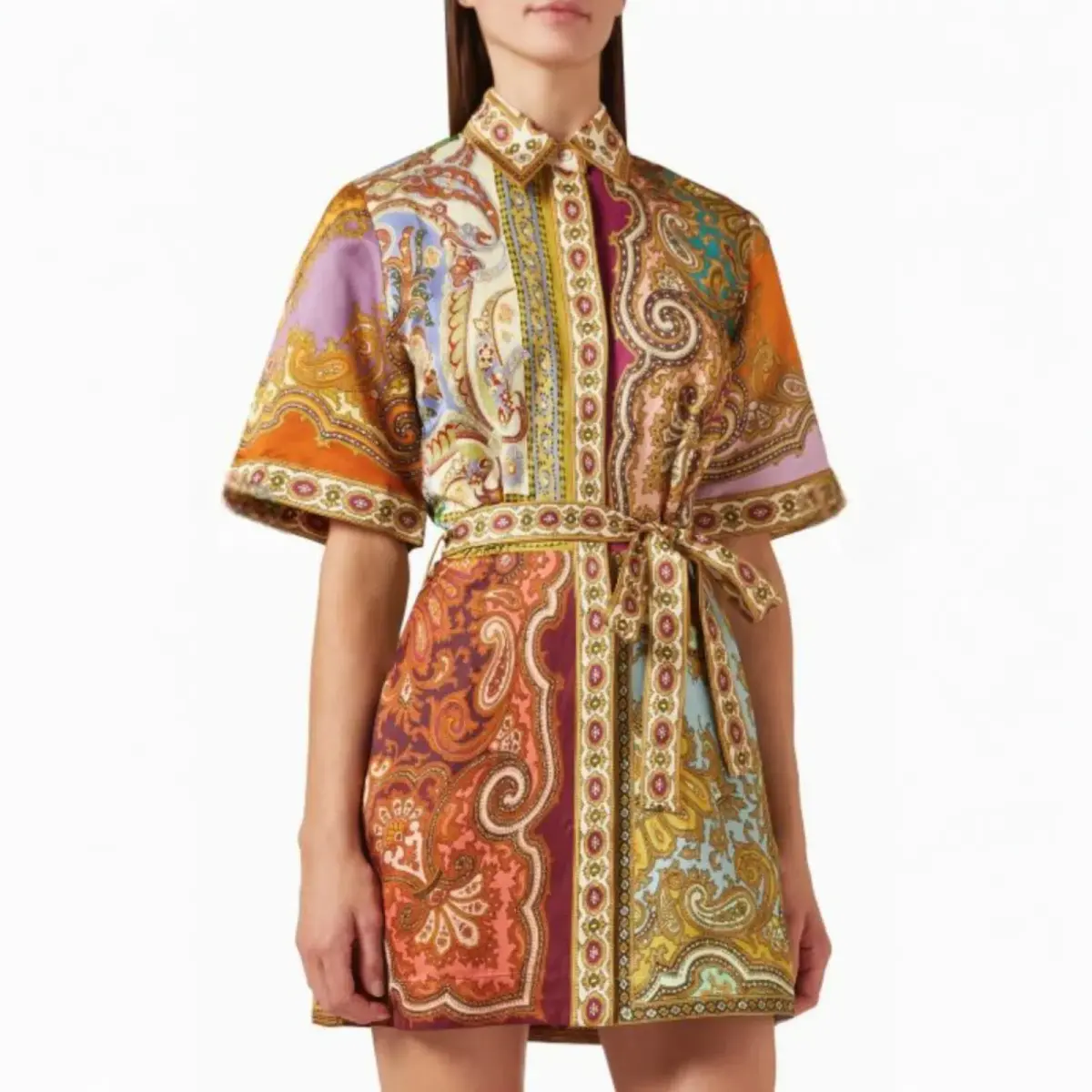 Alemais Clemenza Spliced Mini Dress Multi Size AU 8 - Image 2