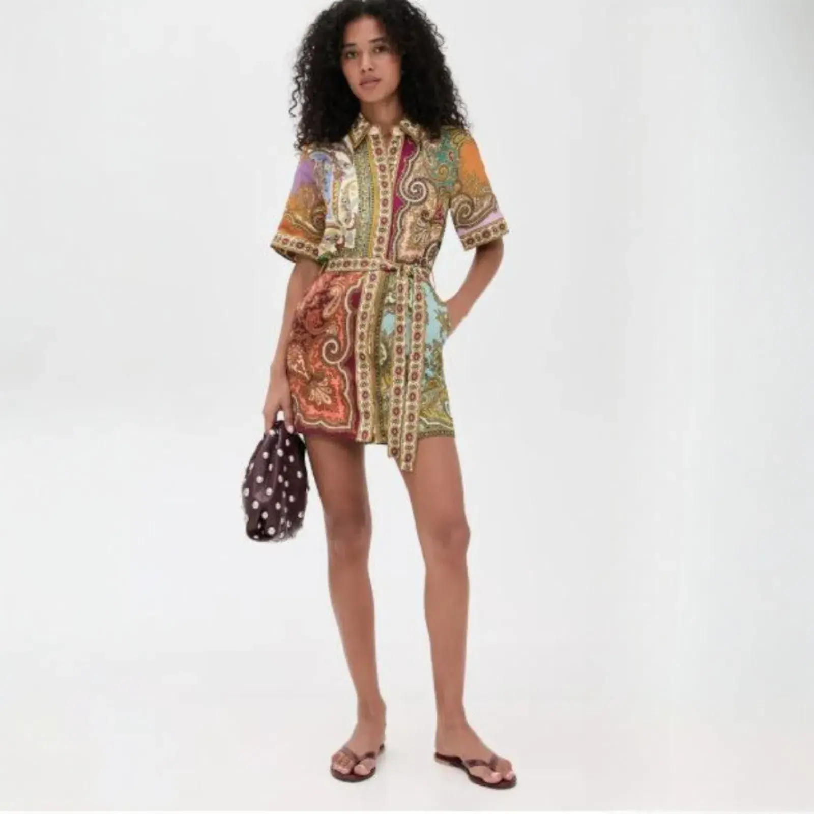 Alemais Clemenza Spliced Mini Dress Multi Size AU 8 - Image 1