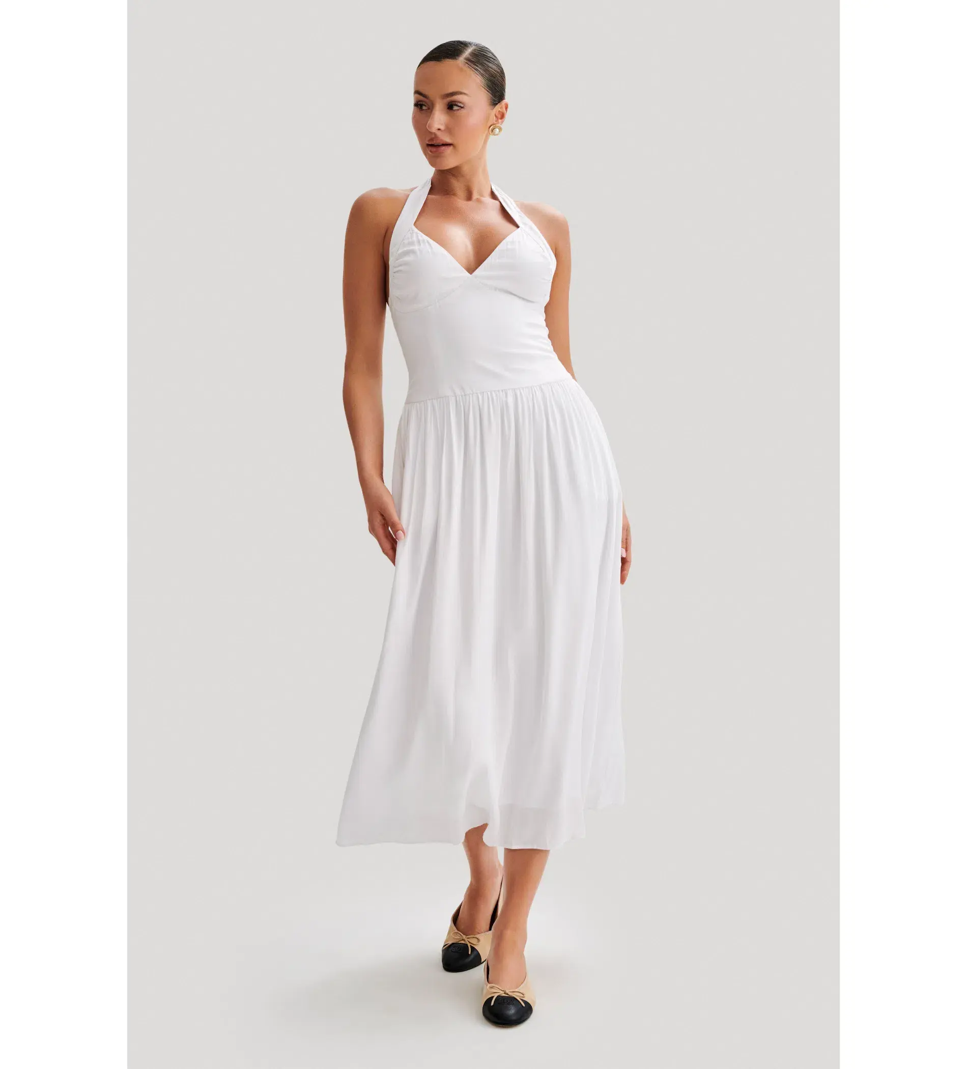 Meshki Harriette Halter Midi Dress in White Size XS / AU 6 - Image 1