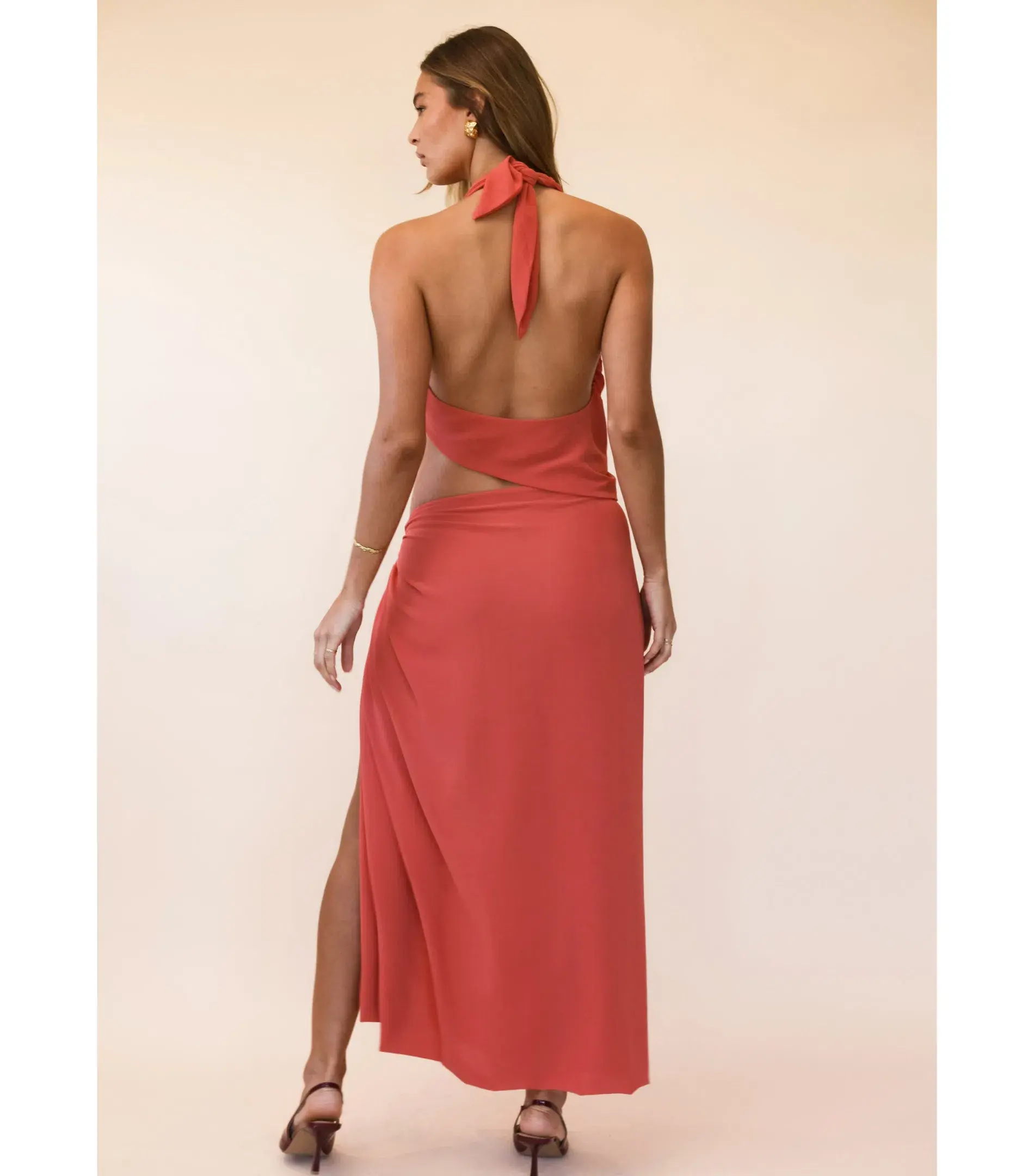 Koster Kulture Bobbies Top and Maxi Skirt Set in Coral Size S / AU 8 - Image 4