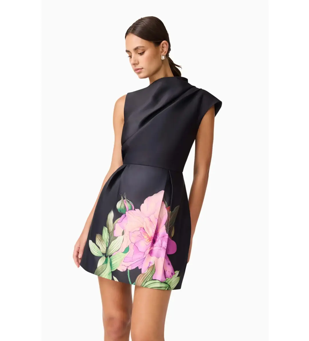 Elliatt Azelie Aysmmetrical Mini Dress in Black Size S / AU 8 for rent on The Volte - main image