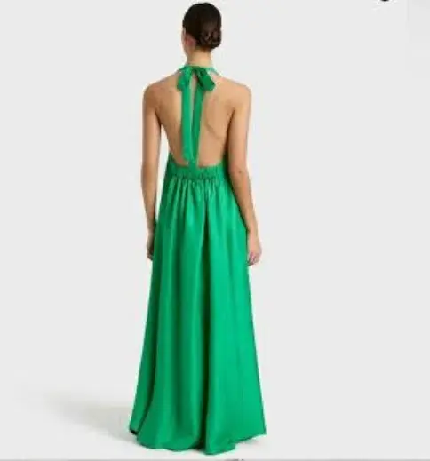 Bondi Born Marfa Halter Maxi Dress Green Size 16 - Image 4
