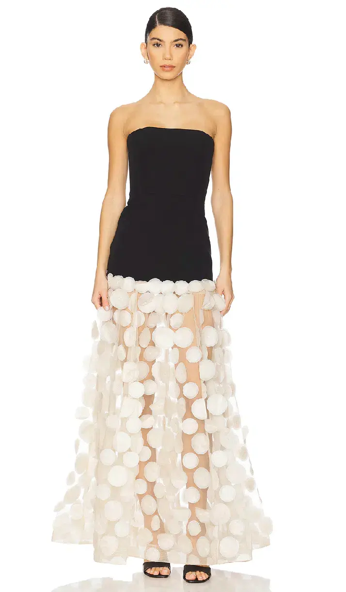 Bronx And Banco Harper Strapless Black and Beige Gown Size XS/Au 6  for rent on The Volte - main image