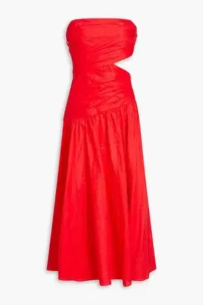 Zimmermann Lyre Strapless Red Dress - Size 0 - Image 2