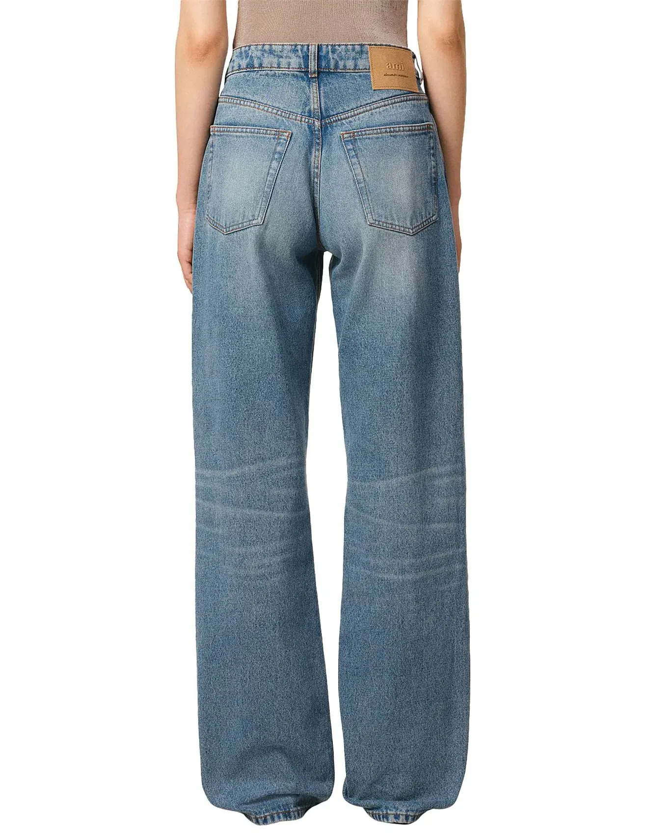 Ami Large Fit Jeans in Used Indigo Denim Size 6/XS - Image 3