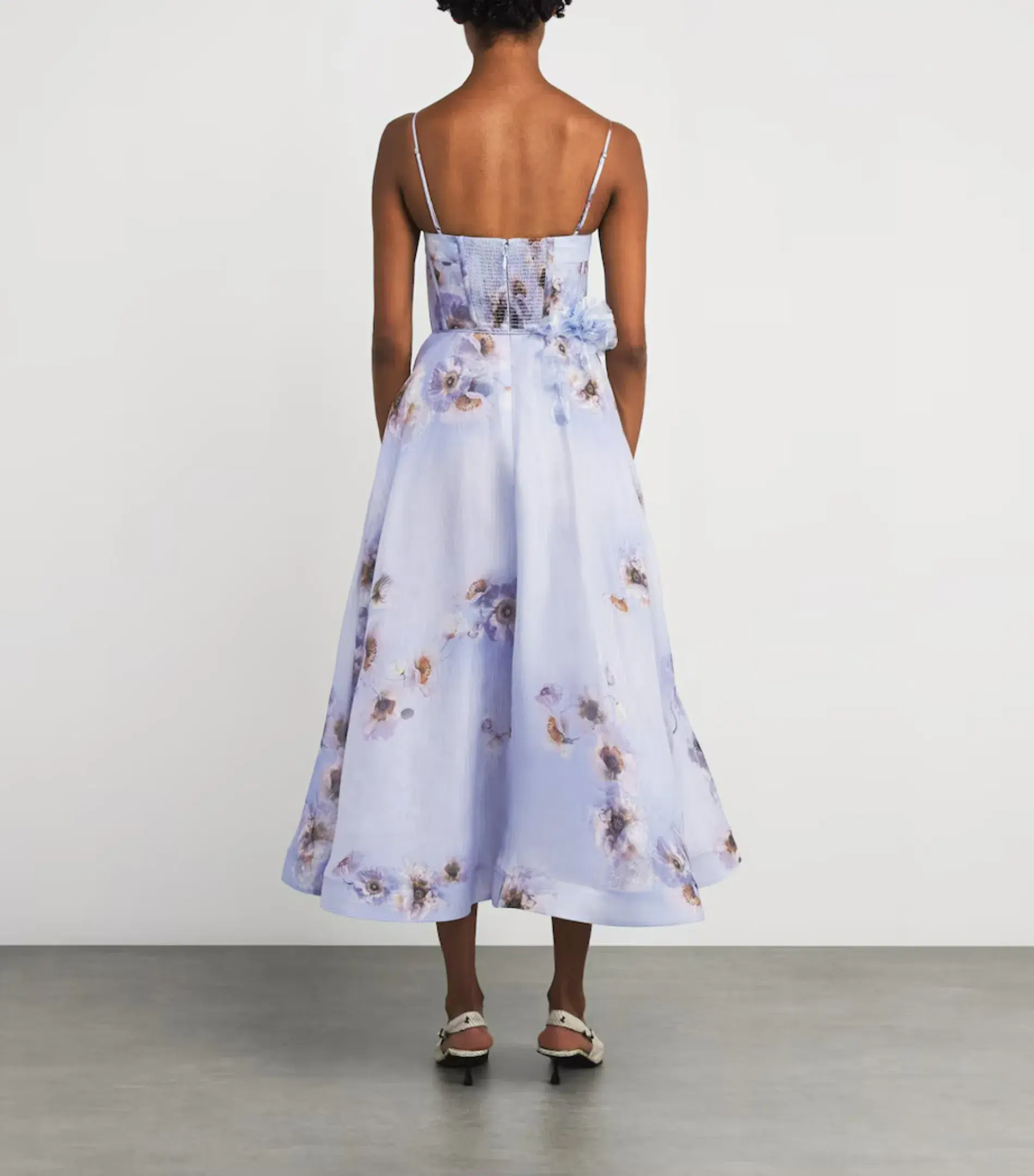 Zimmermann Hypnotic Picnic Midi Dress in Lilac Poppy Size 0 / AU 8 - Image 2