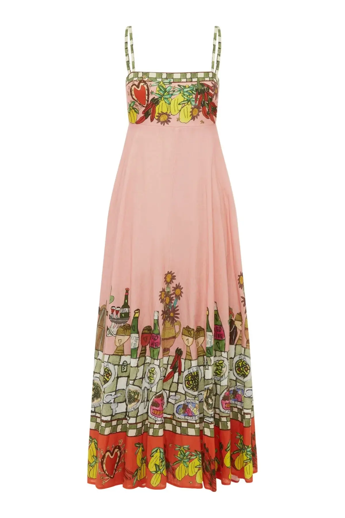 Alemais Contessa Midi Sundress Pink Print Size 8 - Image 5