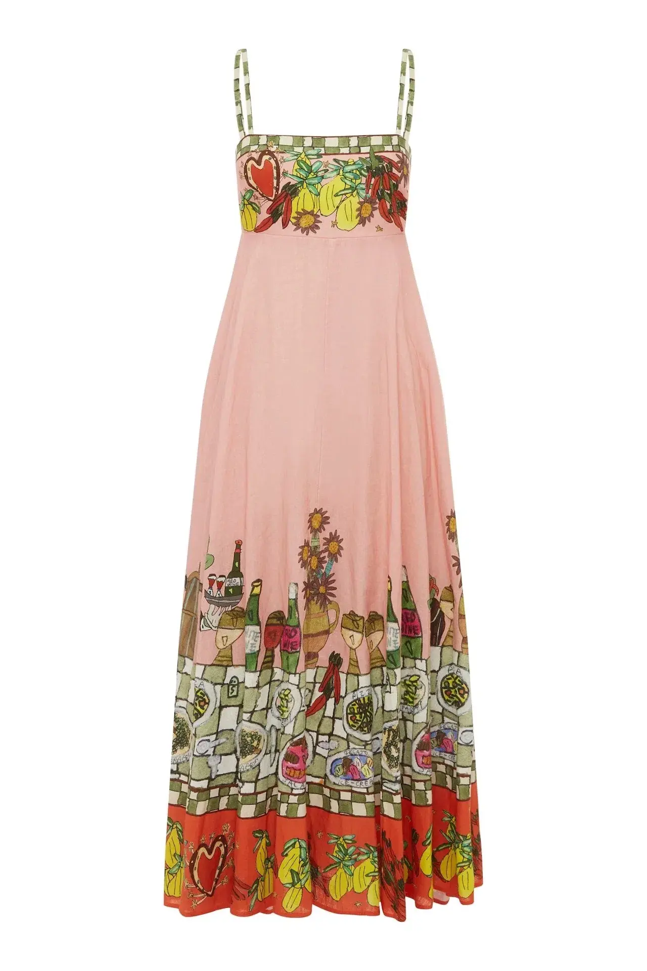Alemais Contessa Midi Sundress Pink Print Size 8 - Image 5