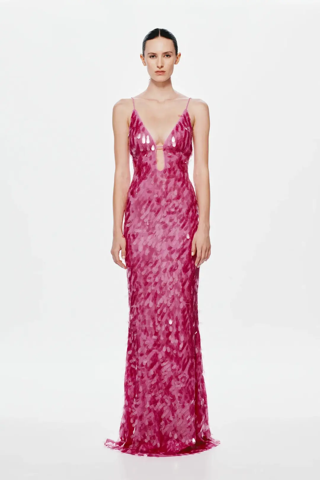 Misha Sapphire Sequin Maxi Dress in Fuchsia Size 10/M for rent on The Volte - main image