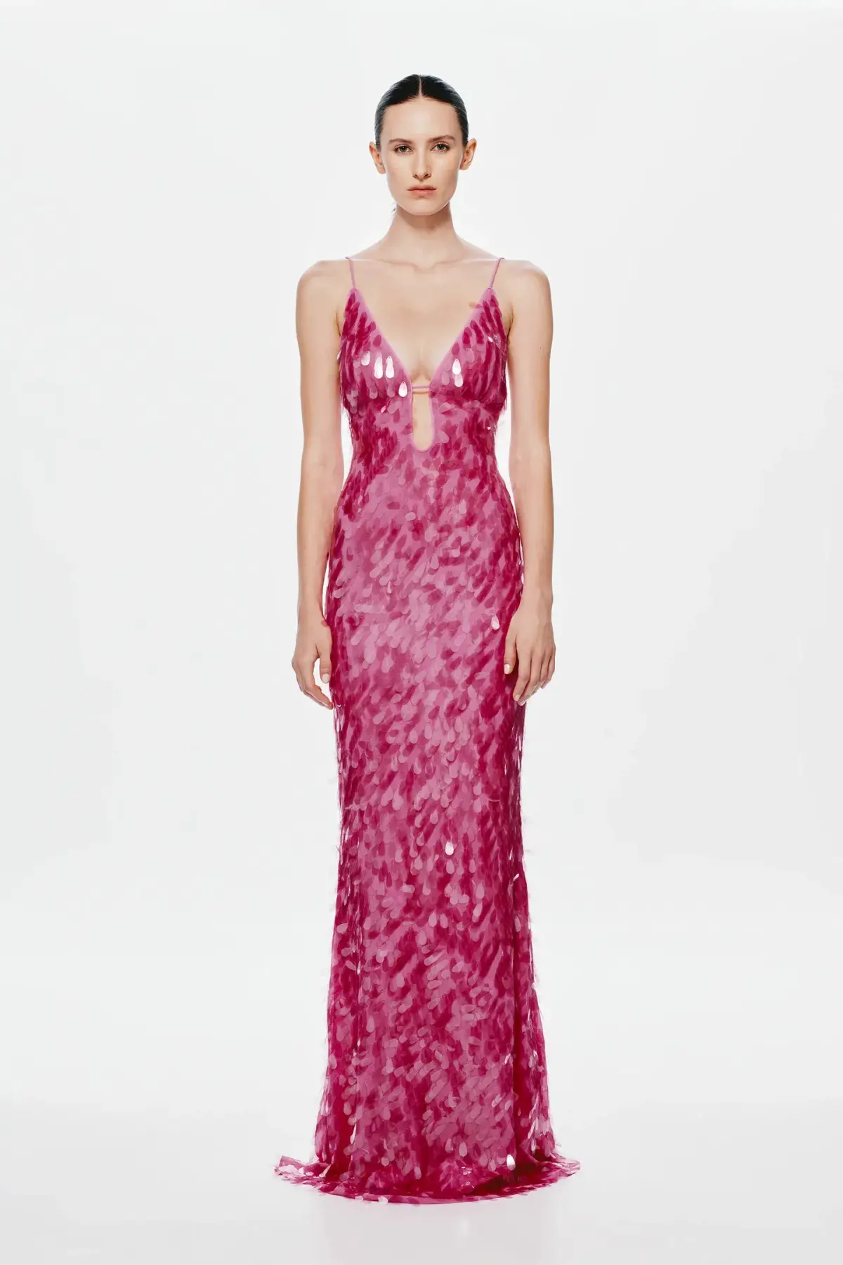 Misha Sapphire Sequin Maxi Dress in Fuchsia Size 10/M - Image 1