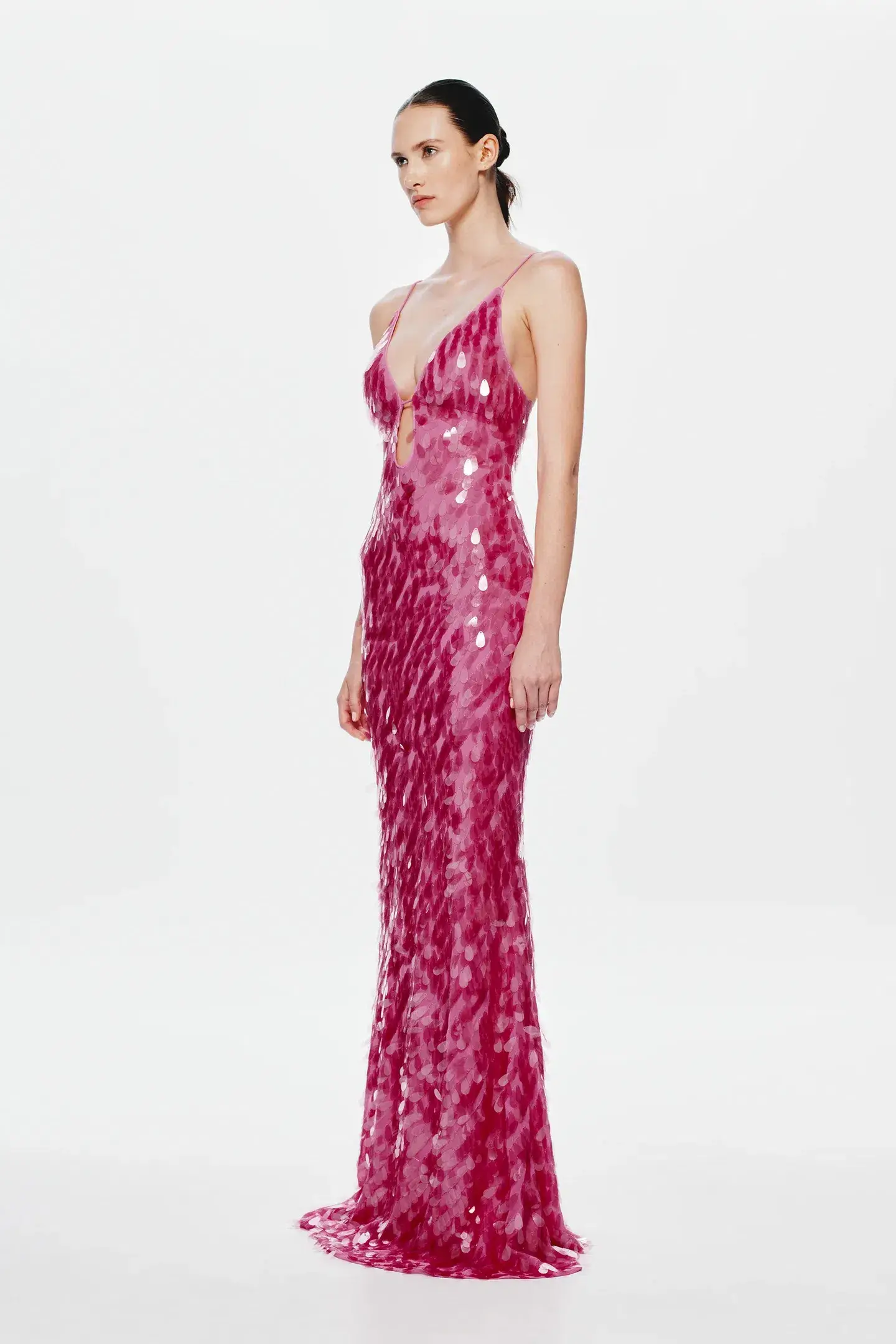 Misha Sapphire Sequin Maxi Dress in Fuchsia Size 10/M - Image 2