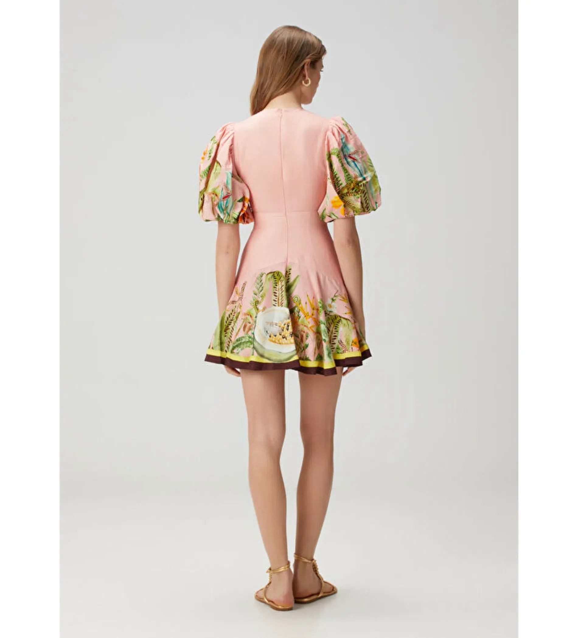 Alemais Papaya Mini Dress Pink Print Size 10 - Image 3