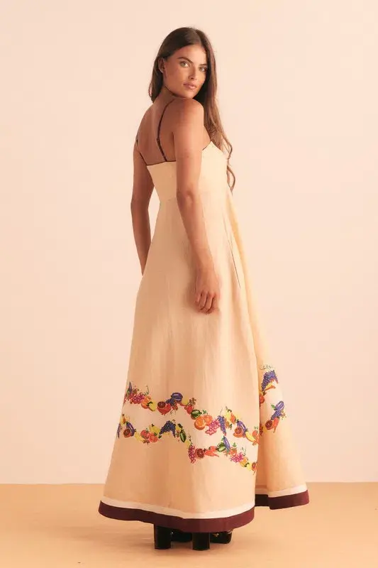 Bohemian Traders Fruity Slip Maxi Dress Peach Size 10 - Image 4
