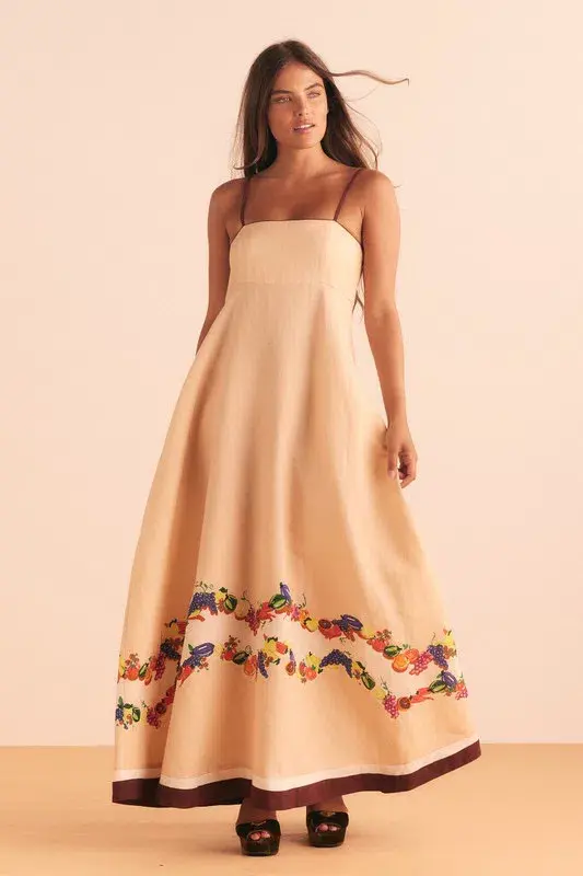 Bohemian Traders Fruity Slip Maxi Dress Peach Size 10 - Image 1