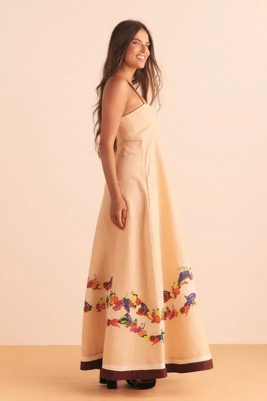 Bohemian Traders Fruity Slip Maxi Dress Peach Size 10 - Image 3
