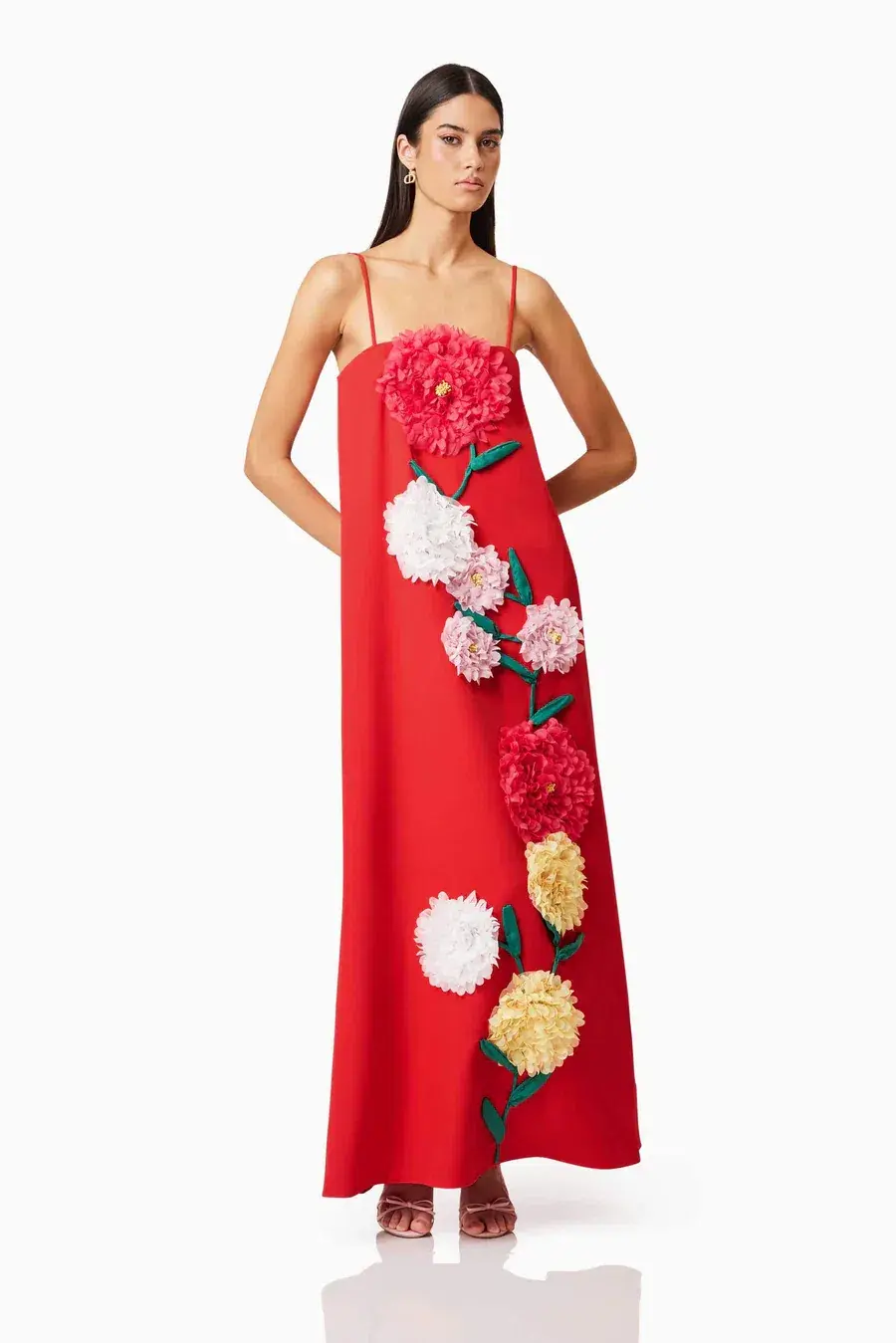 Elliatt Buttercup Embroided Maxi Dress Red Size L/AU 12 - Image 2