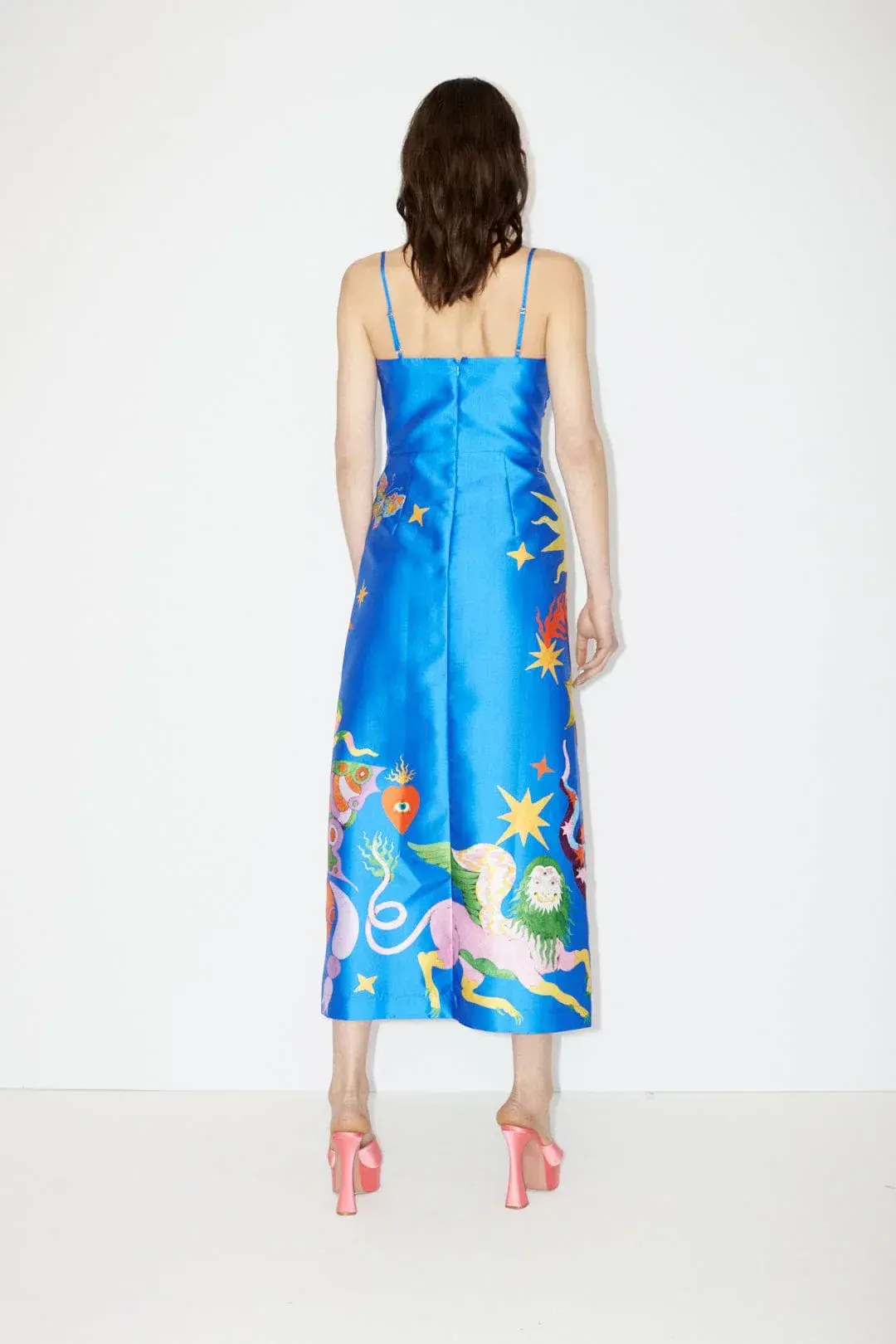 Alemais Guardian Midi Dress Blue Print Size 14 - Image 2