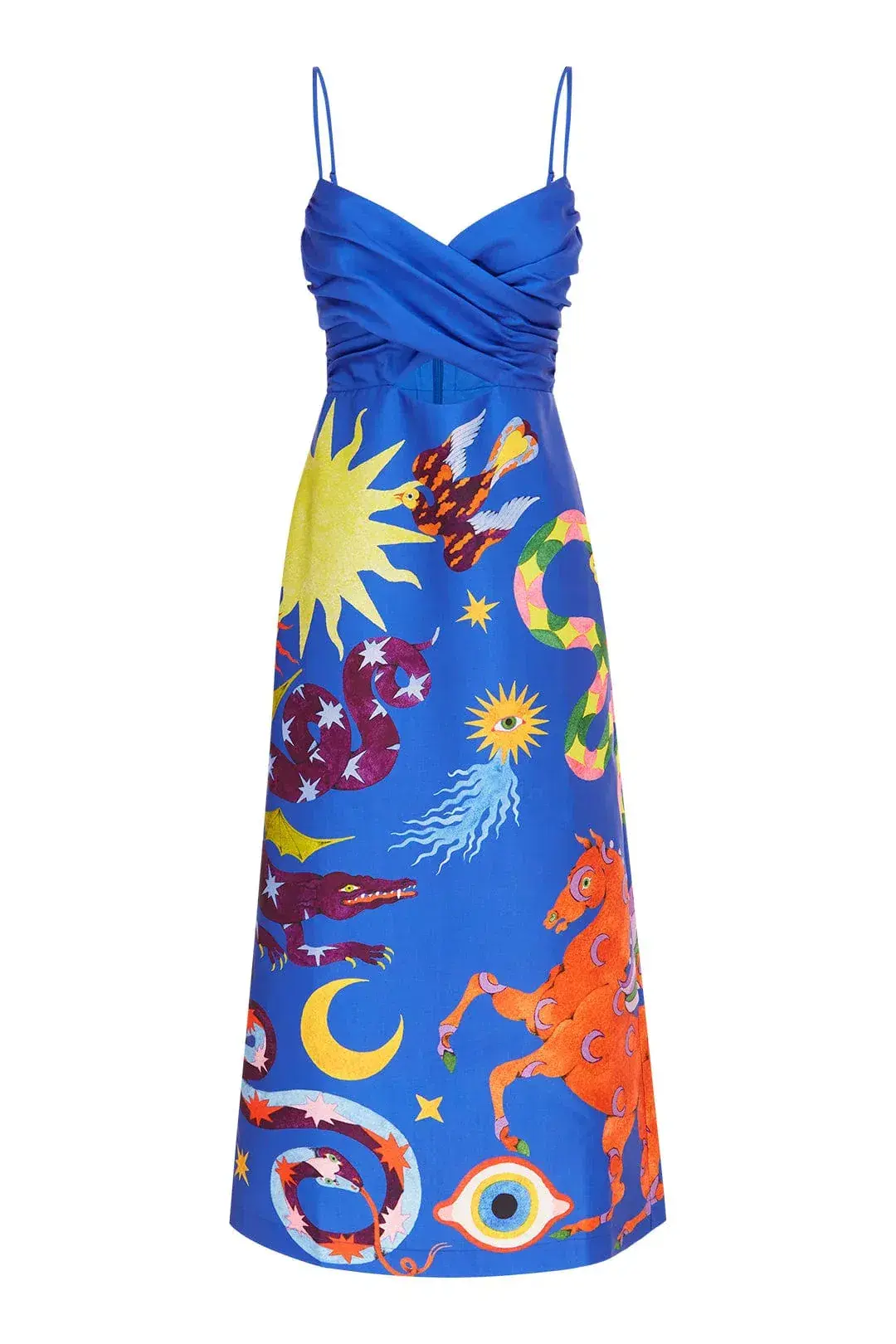 Alemais Guardian Midi Dress Blue Print Size 14 - Image 5