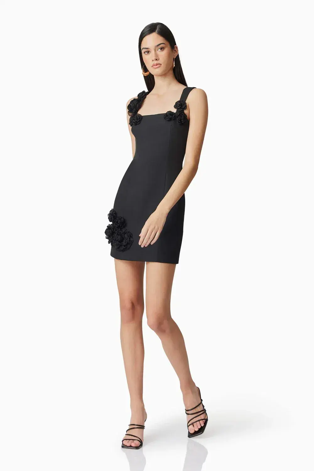 Elliatt Trompe 3D Floral Mini Dress in Black   Size XS/AU 6 - Image 2