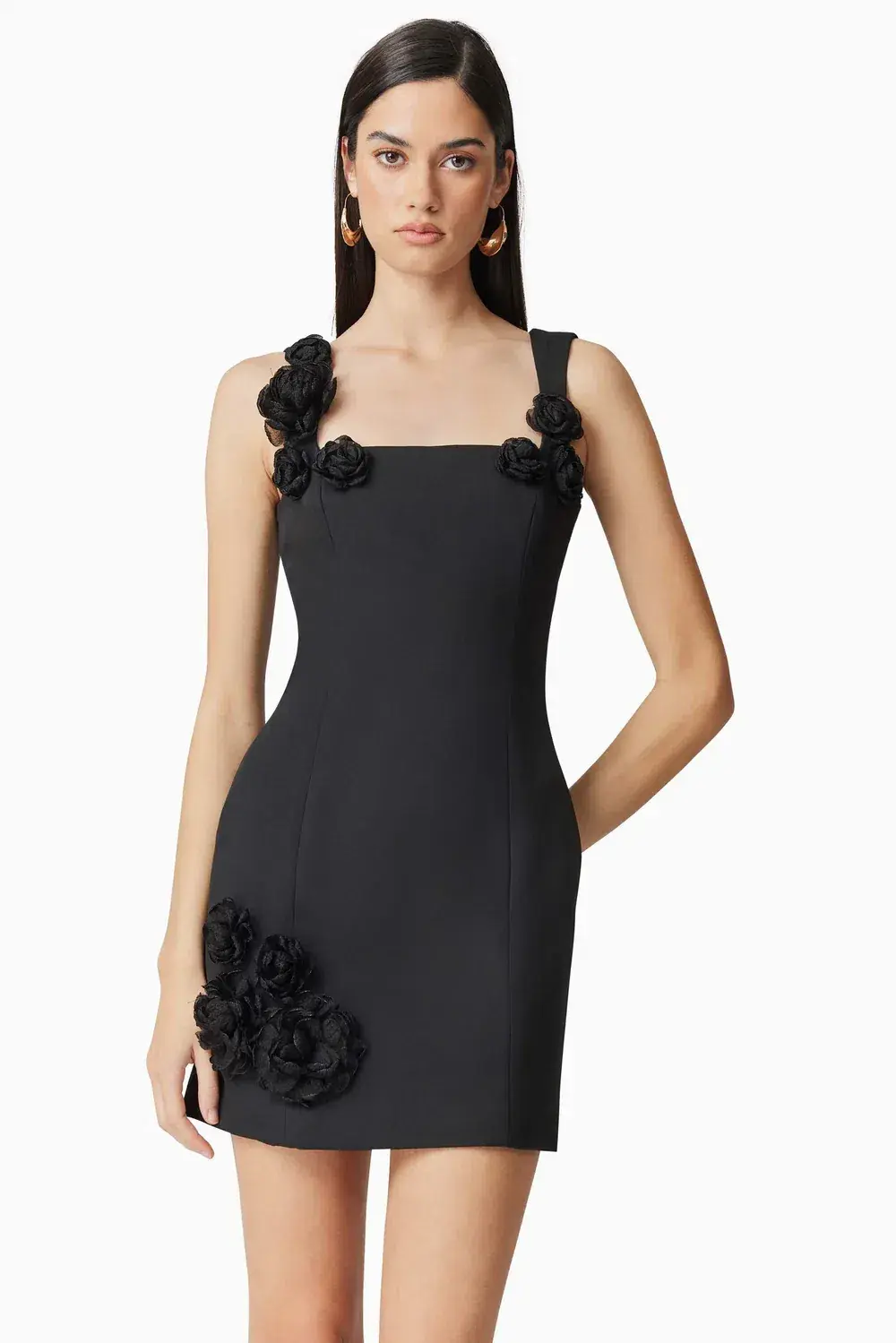 Elliatt Trompe 3D Floral Mini Dress in Black   Size XS/AU 6 - Image 5