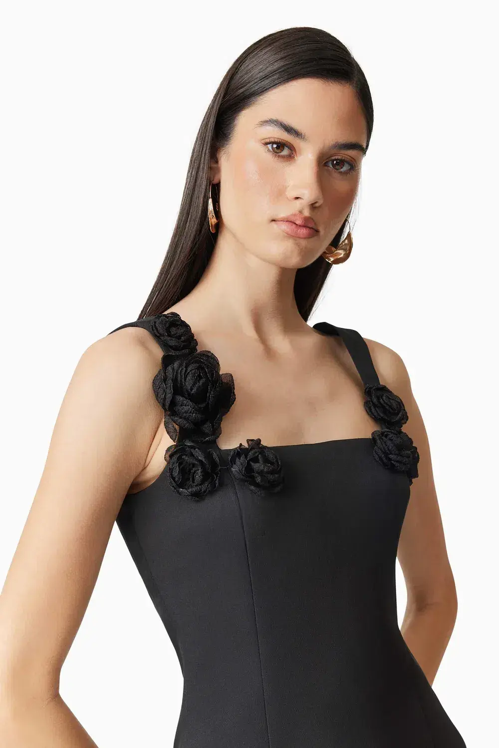 Elliatt Trompe 3D Floral Mini Dress in Black   Size XS/AU 6 - Image 7