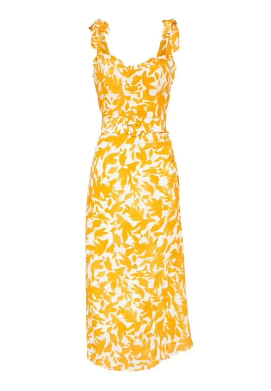 Rebecca Vallance Limoncello Midi Dress in Yellow Print Size AU 8 - Image 1