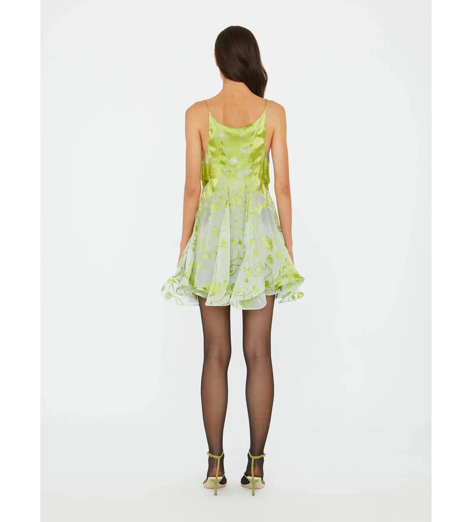 Christopher Esber Burnout Fluted Chemise Mini Dress Mint Sour Green Size 8 - Image 4