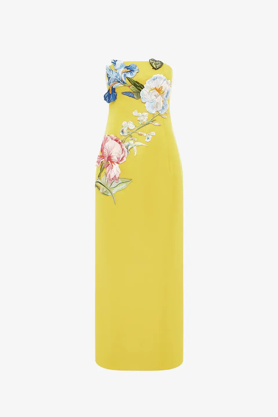 Leo Lin Rayna Appliqué Floral Bustier Maxi Dress Mustard Size AU 6 - Image 1