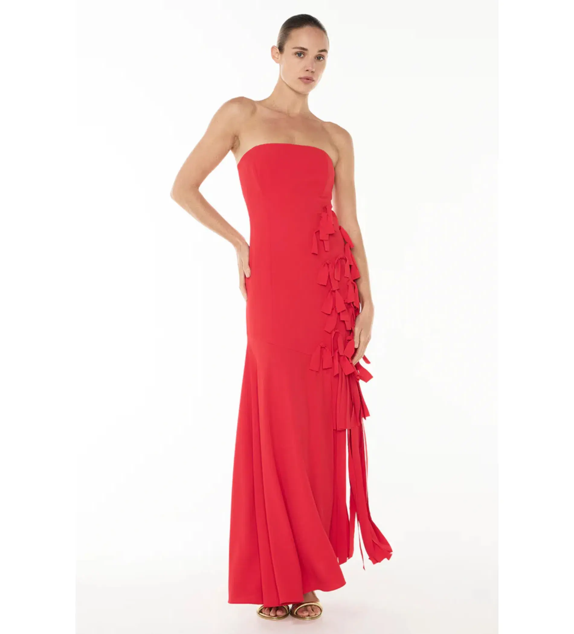 Manning Cartell La Premiere Strapless Maxi Dress Red Size 6 - Image 2