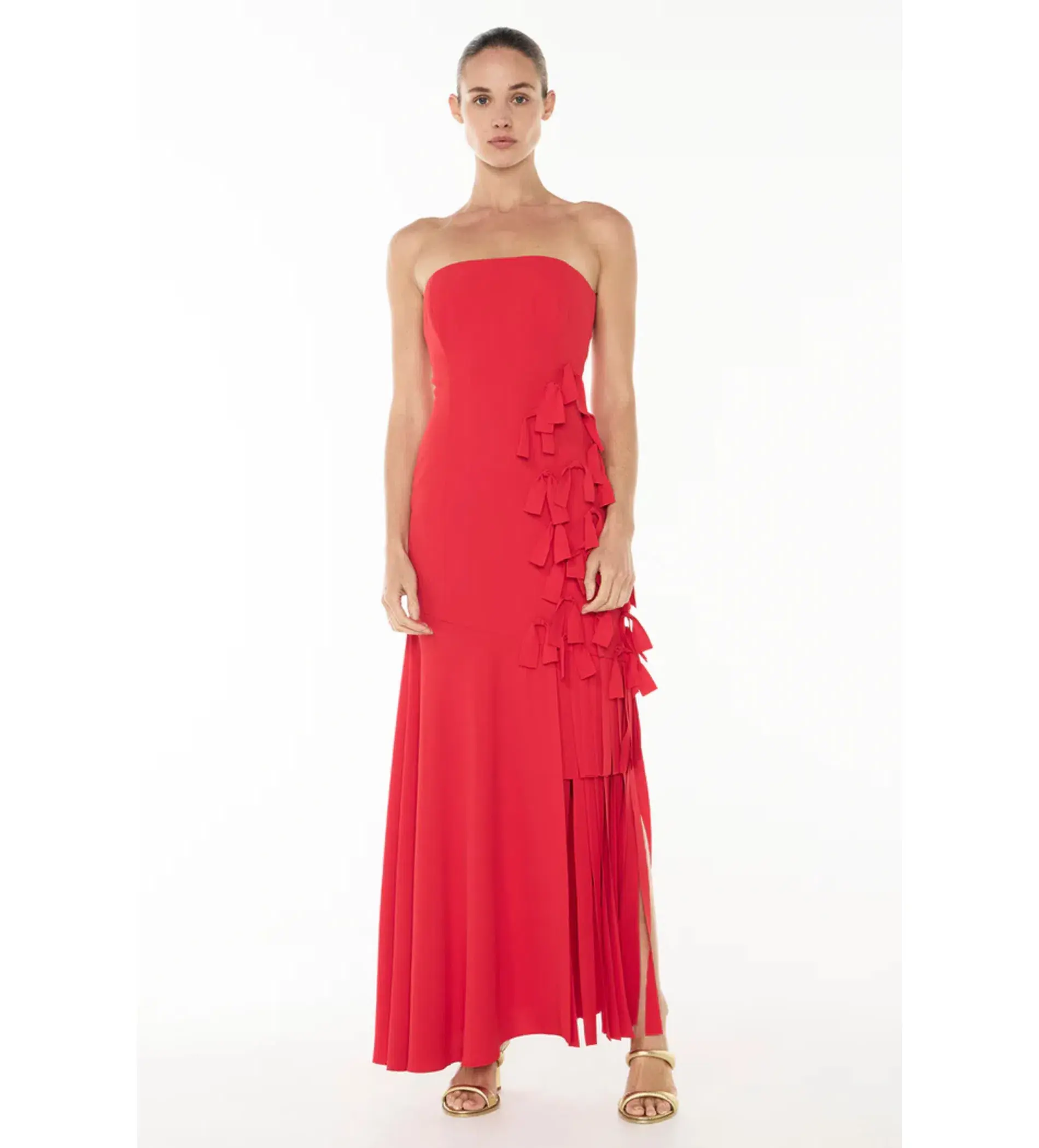 Manning Cartell La Premiere Strapless Maxi Dress Red Size 6 - Image 1