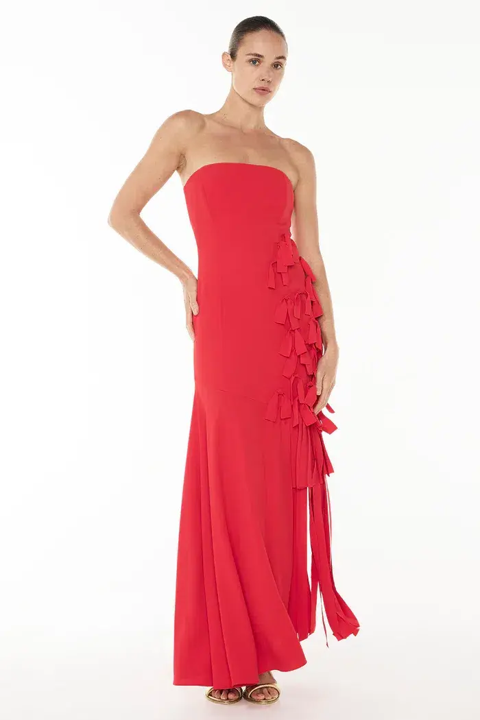 Manning Cartell La Premiere Strapless Dress Red Size 8 - Image 1