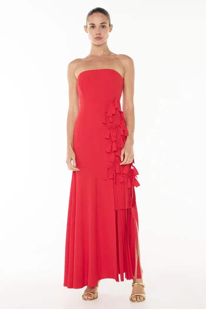 Manning Cartell La Premiere Strapless Dress Red Size 10 - Image 1