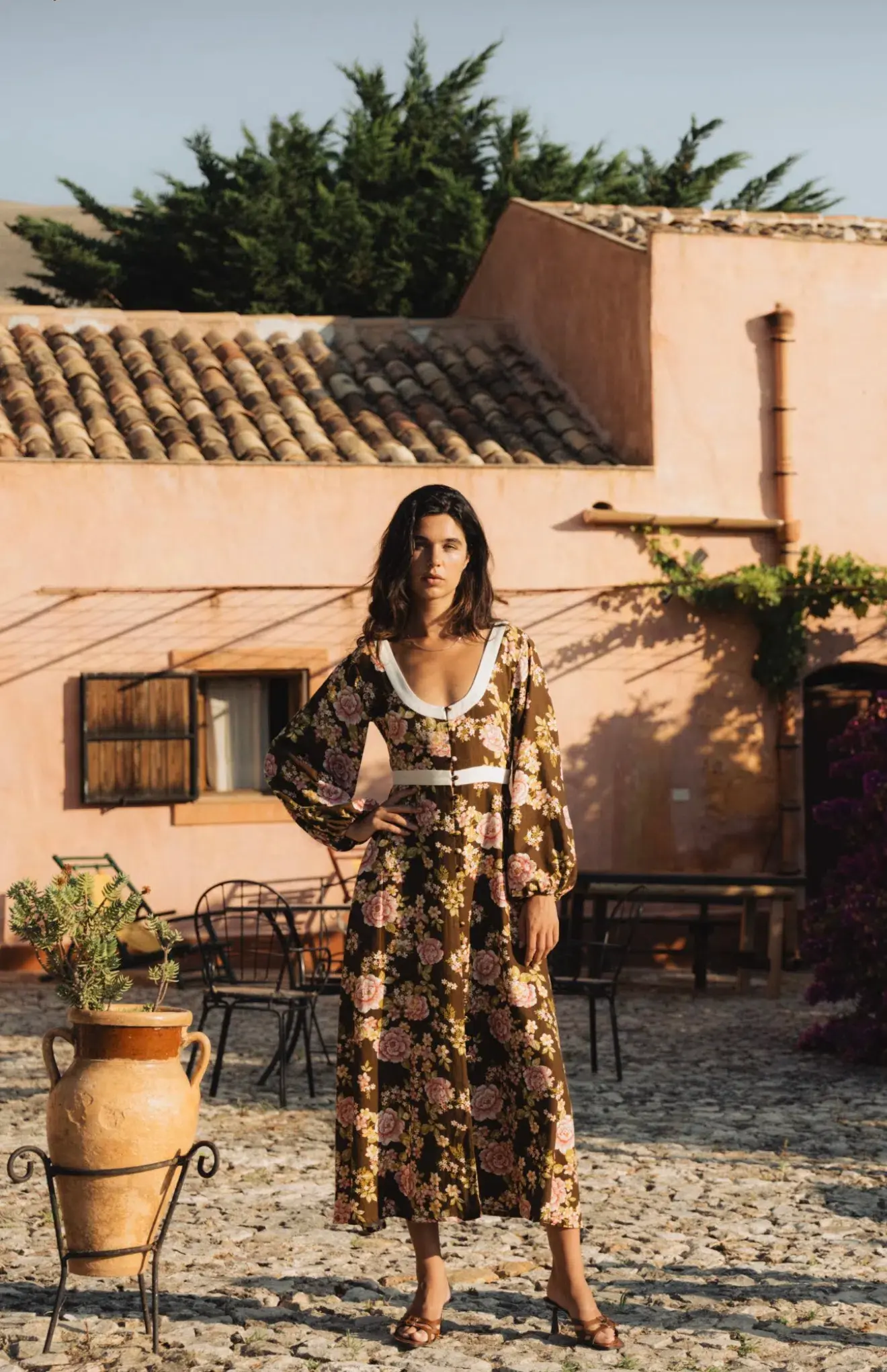 BOHEMIAN TRADERS JULIET SCOOP NECK MIDI / CHOCOLATE / SIZE 8 - Image 3