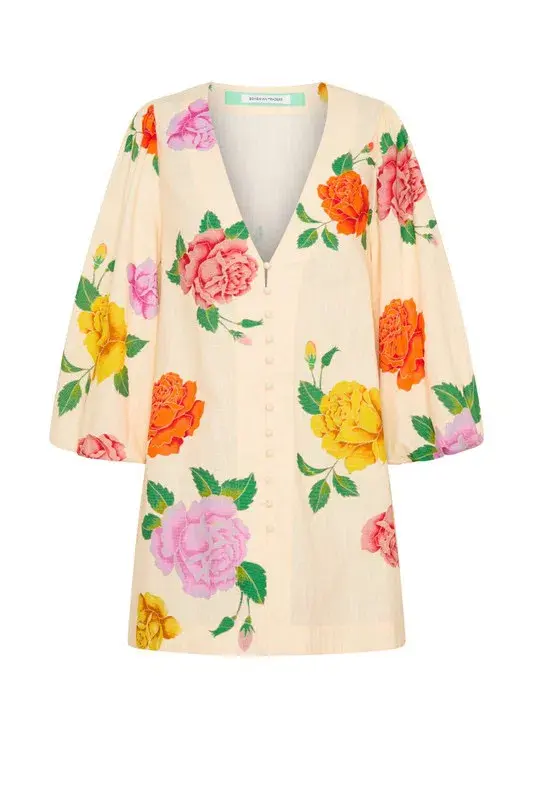 Bohemian Traders Rosetta Mini Dress Cream Size AU 14 - Image 6
