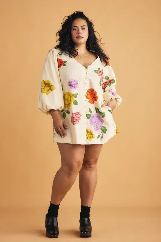 Bohemian Traders Rosetta Mini Dress Cream Size AU 14 - Image 2