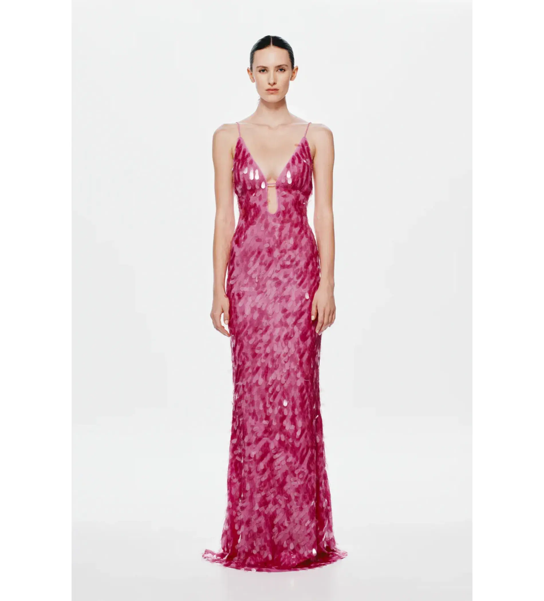 MISHA The Sapphire Sequin Maxi Dress Fuchsia Size 12 - Image 1