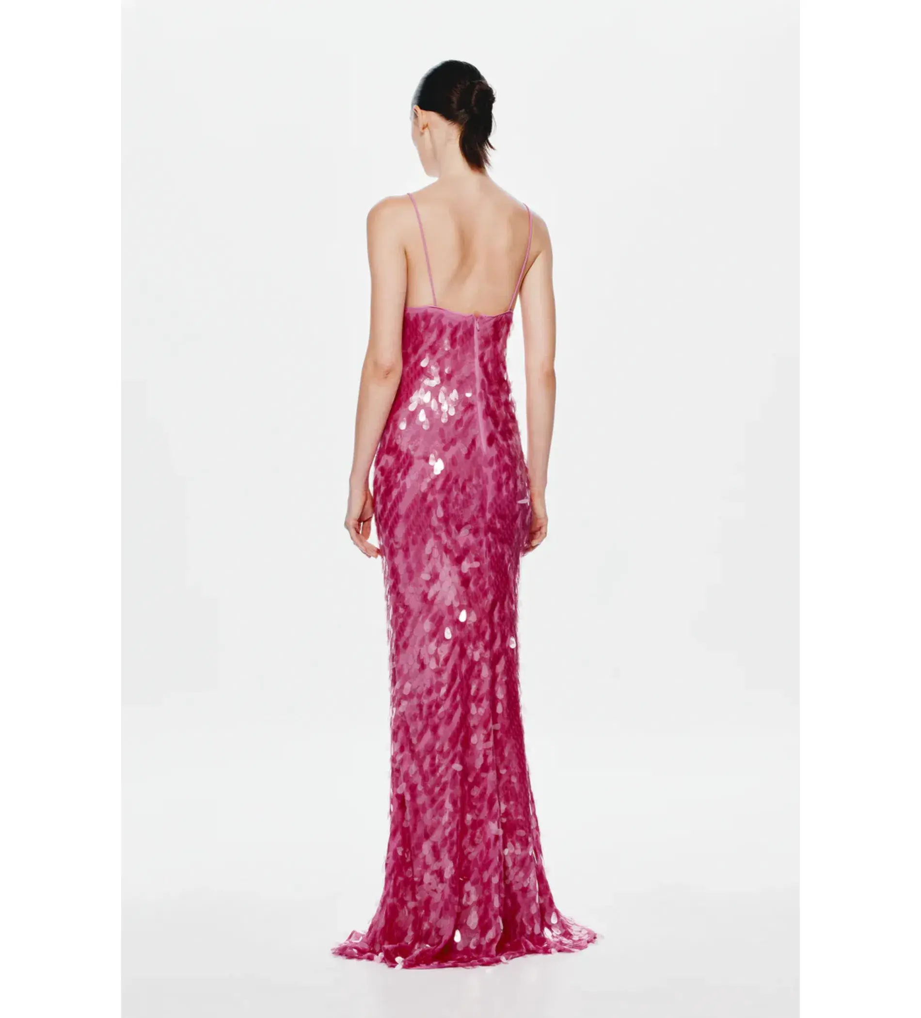 MISHA The Sapphire Sequin Maxi Dress Fuchsia Size 12 - Image 3