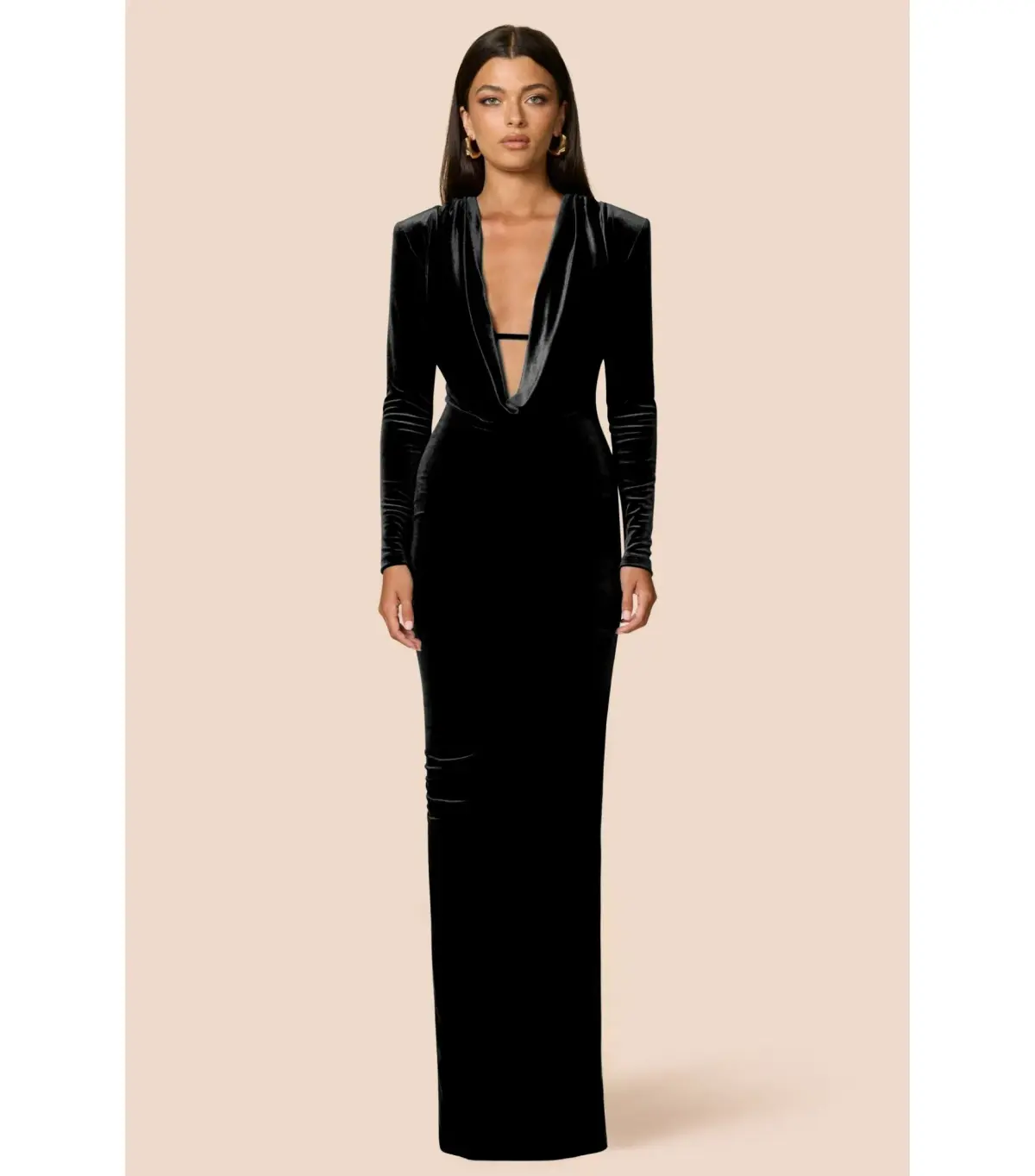 Love Nookie Nina L/S Maxi Dress Black Size AU 8 - Image 1