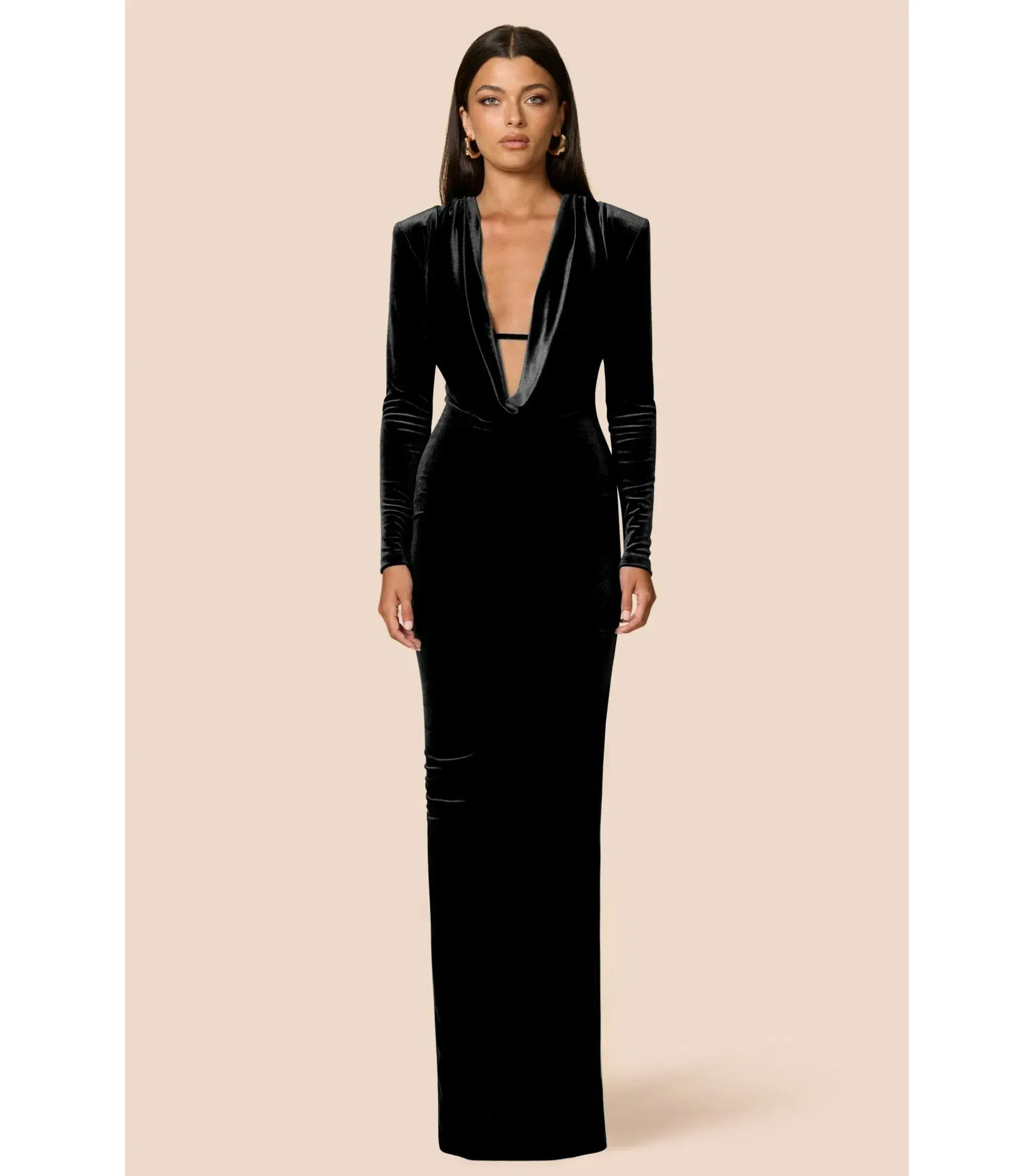 Love Nookie Nina L/S Maxi Dress Black Size AU 8 - Image 1