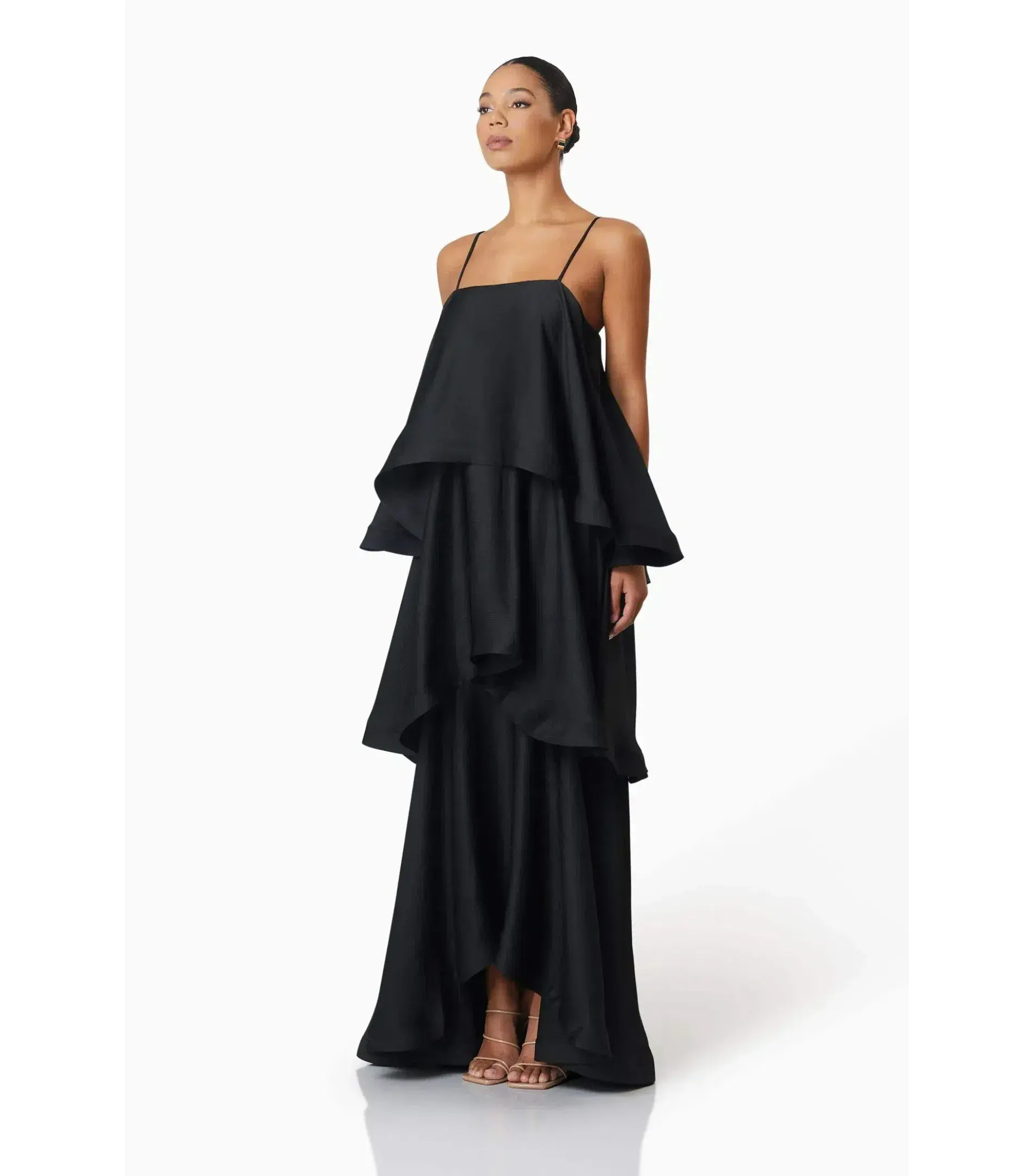 Elliatt Tilly Tiered Maxi Dress Black Size AU 10  - Image 2