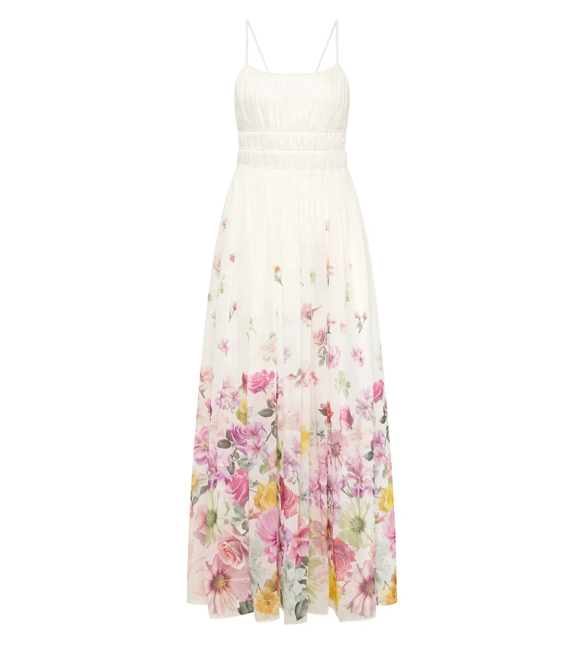 Aje Fleur Maxi Dress Ivory Collage Floral Size 8 - Image 1
