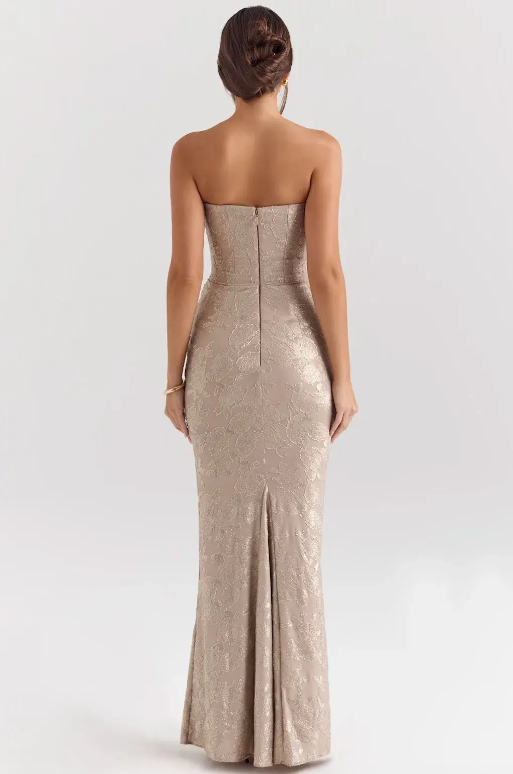 House of CB Persephone Gold Strapless Corset Maxi Dress Size M / AU 10 for rent on The Volte - main image