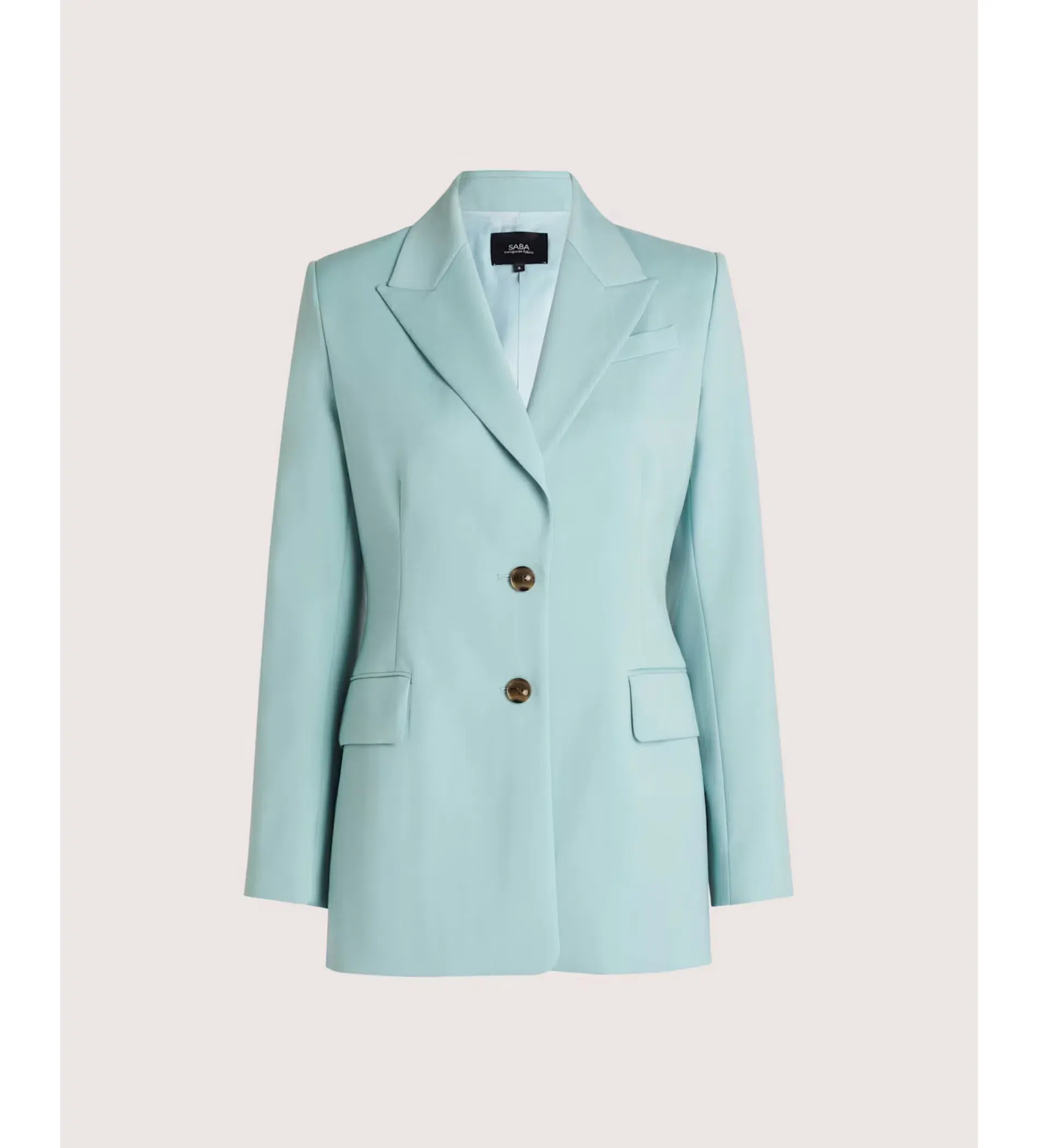 Saba Suki Classic Wool Blazer Seafoam Size 12 - Image 4