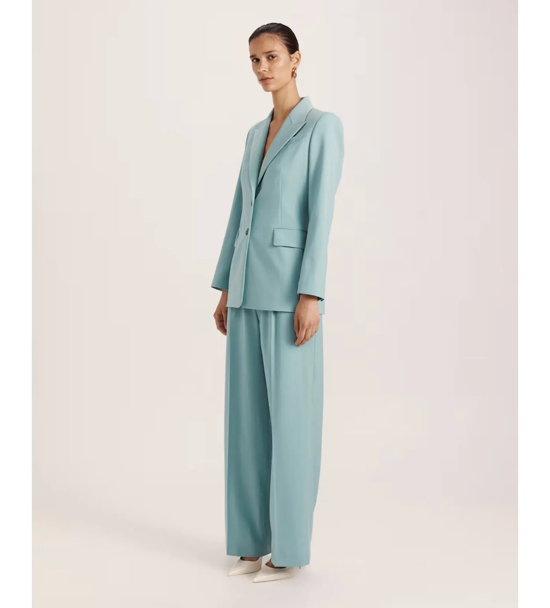 Saba Suki Classic Wool Blazer Seafoam Size 12 - Image 2