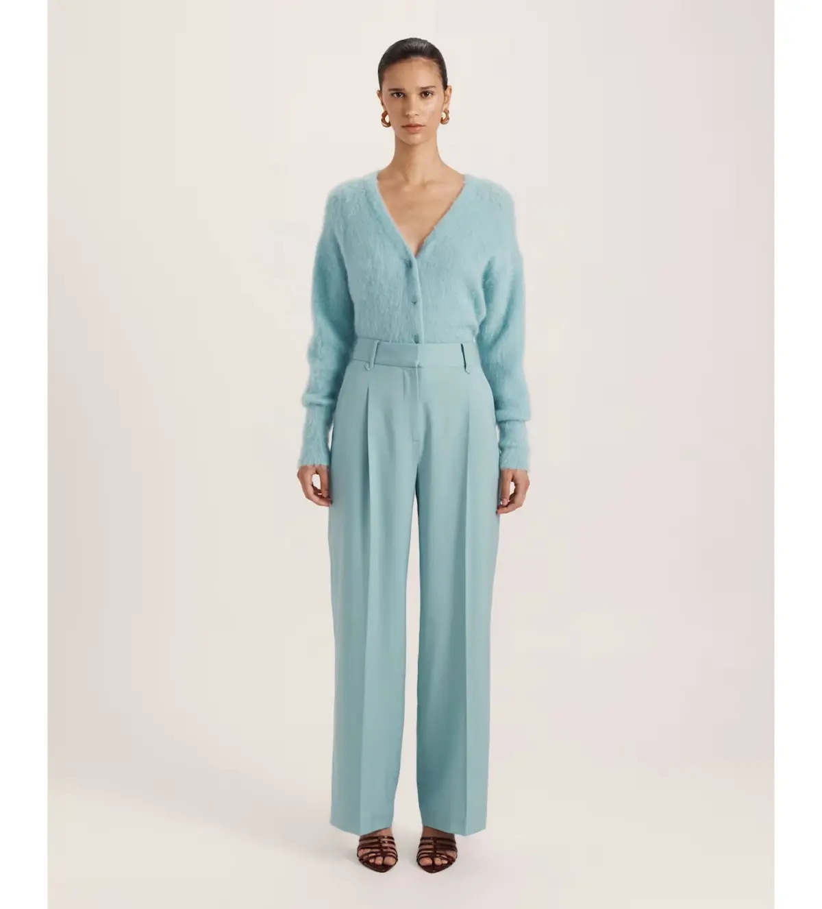 Saba Suki Wide Leg Wool Pants in Seafoam size AU12 - Image 1